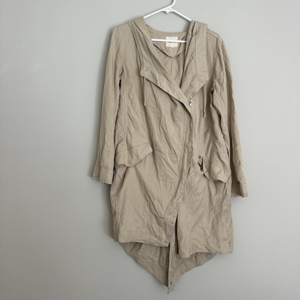 Silence + Noise Beige Front Closure Drape Jacket‎ M Medium